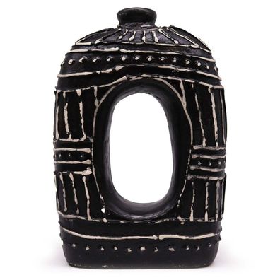 Chocolate Oval Donut Vase – skulpturales Highlight aus Keramik | Handgefertigt