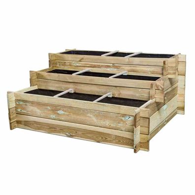 Hochbeet-Treppe Hugo, 120 x 100 x 54 cm kesseldruckimprägniert, inkl. Geotextil
