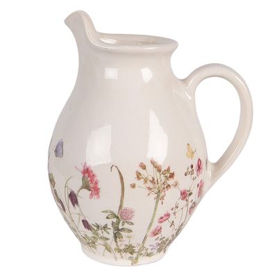 Clayre & Eef Dekorative Kanne 16x12x19 cm Beige Keramik (Gr. 16x12x19 cm)