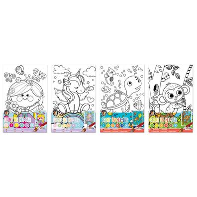 8x Malen Nach Zahlen Farben Kinder Kreativität Set Motive Zeichnen Spielzeug Mix