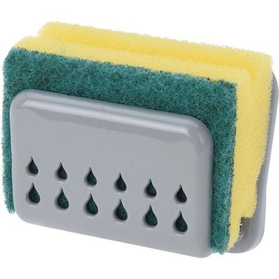 36x Schwämme & 36x Schwammhalterung in grau aus Kunststoff Set Haushalt