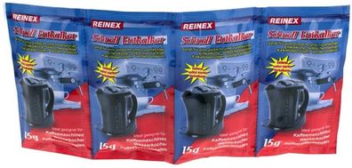 15x Reinex Schnell Entkalker 4er Reinigung Pflege Kaffeemaschine Wasserkocher