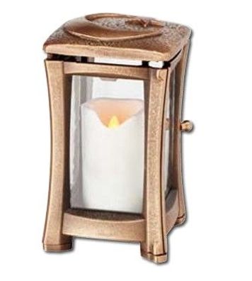 Verzierte Bronze Grablampe Grablaterne Grablicht Grableuchte Grabschmuck