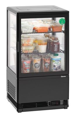 Bartscher Kühlvitrine Vitrine Tischvitrine Getränkekühlung 58L schwarz Gastlando