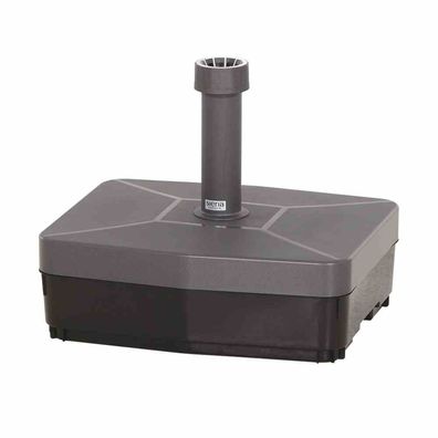 Schirmständer 45 kg eckig, anthrazit Kunststoffrohr 19-54 mm, mit Rollen und Handmuld