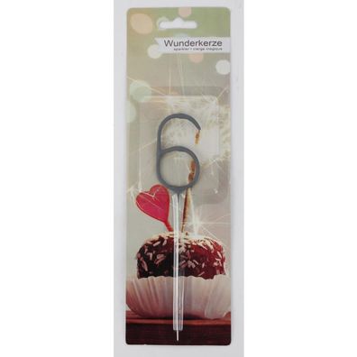 12x Wunderkerze Zahl "6" 16cm Nummer Geburtstag Silvester zum Anzünden Licht 12x
