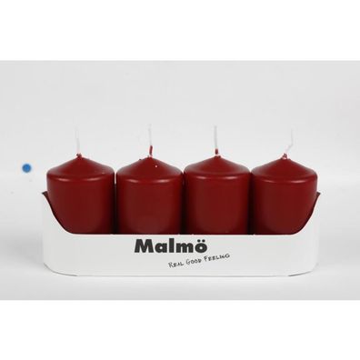 6x Stumpenkerzen 4er Set Farben Tischdekoration Beleuchtung Teelicht Innen Wachs