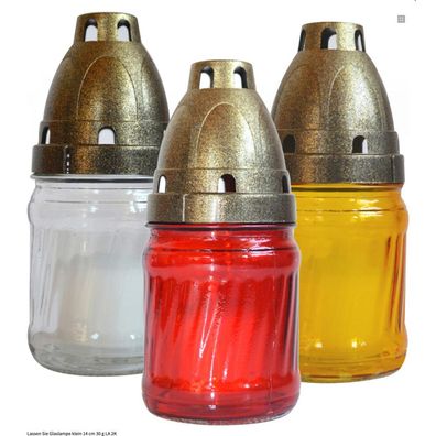 10x Glas Grablichter Kerzen Leuchte Friedhof Schmuck Laterne Dekoration Brenner