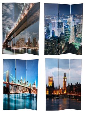 Foto Paravent 48 LEDs Trennwand Sichtschutz spanische Wand Umkleide Raumteiler