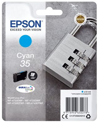 Epson C13T35824010 Original Epson Tintenpatrone cyan (C13T35824010, 358240,35, 3582,