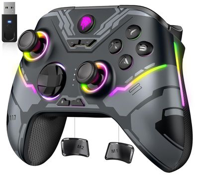 EasySMX X15 Controller PC, PC Controller Wireless mit 7 RGB Licht schwarz