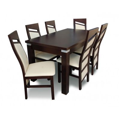 Modernes Esszimmer-Set Tisch mit sechs Stühlen