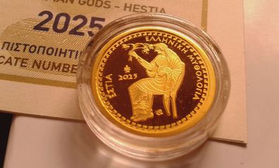 Original 100 euro 2025 PP Griechenland Hestia Götterwelt 3,89g Gold 9999er - 1200 Ex