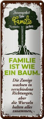 Blechschild Familie ist wie ein Baum, 4 verschied Größen, Hobby