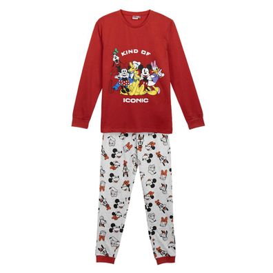 Mickey Mouse Pyjama Lang Single Jersey Baumwolle Schlafanzug