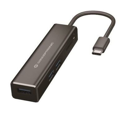 Conceptronic 3-Port USB-C->USB-A 3.0/SD/MicroSD/TF card slot