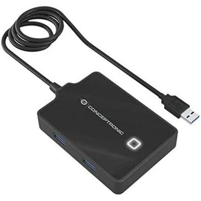 Conceptronic USB-Hub 4-Port 3.0 ->4x3.0 m. Netzteil sw