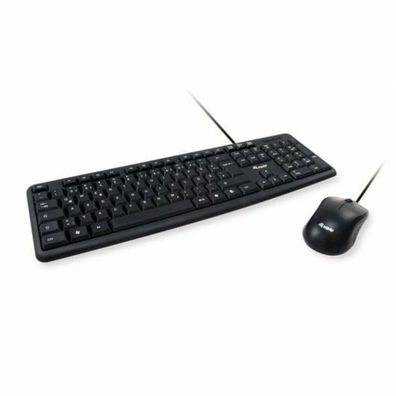 Equip Kabelgebundene Kombi Keyboard+Mouse, schwarz, spanisch