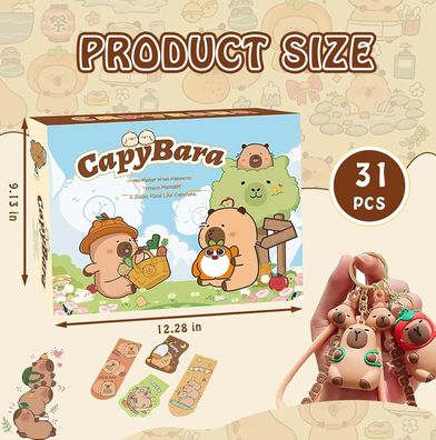 CapyBara Christmas Extravaganza 2025-34 Pcs CapyBara Fun Filled Gift Calendar