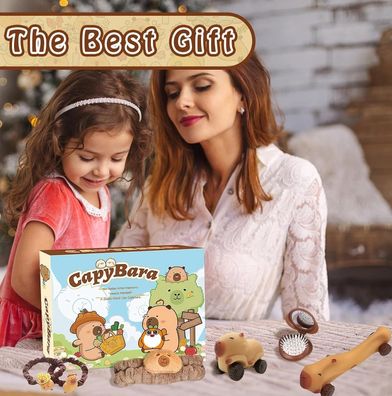 CapyBara Magic 2025-34 Pcs CapyBara Themed Surprise Christmas Calendar