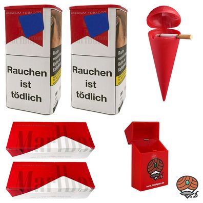 Marlboro Rot Tabak XL Dose 2x 145g, Red Hülsen, Strandascher, Box