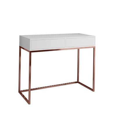 BETTSO Eleganter Frisiertisch CUBIC 100 auf Kupfergestell mit weißer Platte