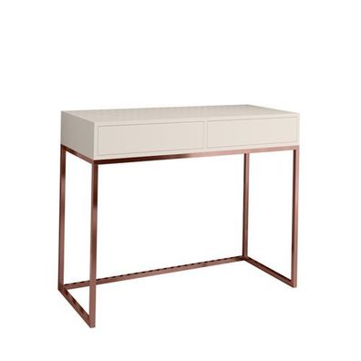 BETTSO Designer Frisiertisch CUBIC 100 Kaschmir auf Kupfergestell