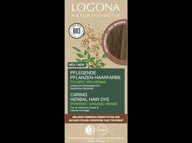 Logona 6x Pflegende Pflanzen-Haarfarbe Pulver Aschbraun 100g