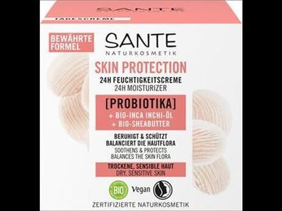 Sante Skin Protection 24h Feuchtigkeitscreme mit Probiotika, Bio-Inca Inchi-Öl