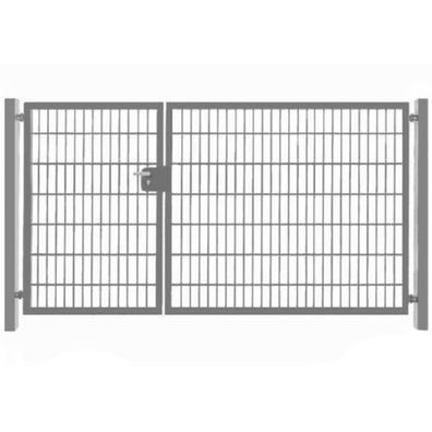 Doppelflügeltor Einfahrtstor asymmetrisch Gartentor Matten-Tor Hoftor verzinkt