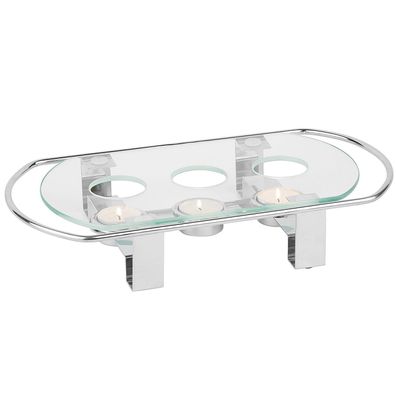 APS Speisenwärmer 3 flammig Glasplatte 34x18x6cm 35065