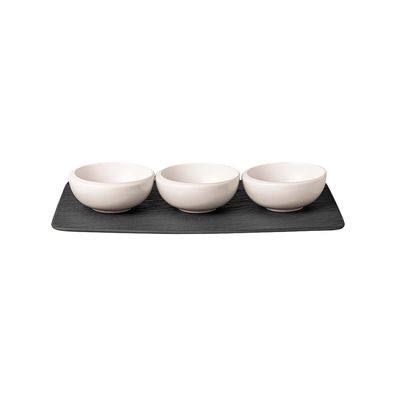 Villeroy & Boch NewMoon Set Dipschälchen 4tlg. Premium Porcelain weiß, chwarz