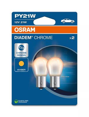 Osram DiademChrome PY21W 12V gelb 2er Blister Blinkerlampe