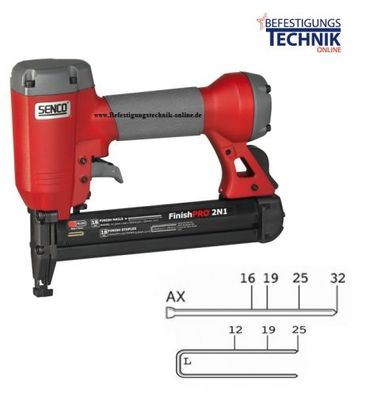Senco Druckluft Kombi Klammergerät Finish Pro 2IN1 BR-03 AX15-32mm + KL-12 L12-25mm