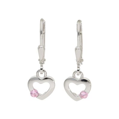 JuwelmaLux Herz Ohrhänger für Kinder 925 Silber Zirkonia JL10-06-1190