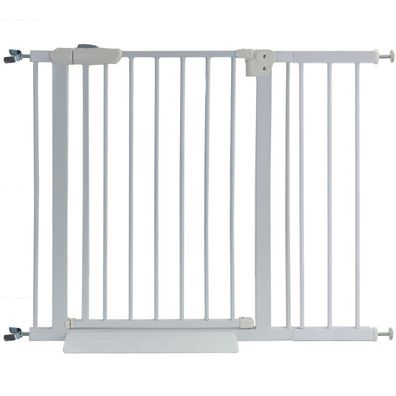 Treppenschutzgitter Absperrgitter weiß ohne Bohren für Sprossen + Rampe 95-106cm