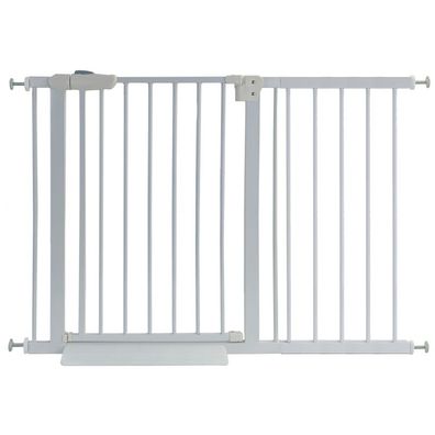 Treppenschutzgitter Absperrgitter weiß ohne Bohren Auto-Close + Rampe 116-127cm