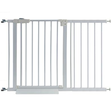 Treppenschutzgitter Absperrgitter weiß ohne Bohren für Sprossen+Rampe 116-127cm