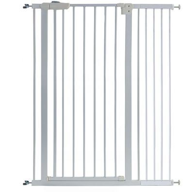 Absperrgitter Treppenschutzgitter Metall weiß + Y Halter 93 -106cm 120cm hoch