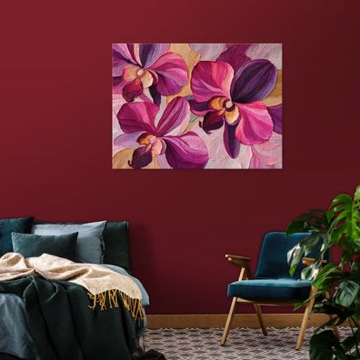 Leinwandbild Blumen Rosa Wandbild Leinwand Bilder Wanddeko Wohnzimmer Schlafzimmer