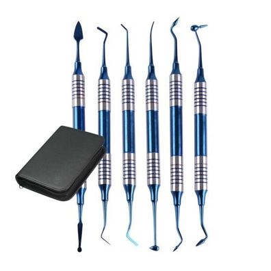 Dental Weiche Bürsten 6 Kits Zusammengesetzte Füllung Instrumente Set Blau Titan