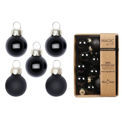 Mini-Kugeln 25 Stk 2cm Ebony Black