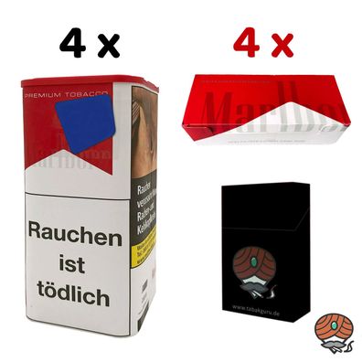 Marlboro Rot Tabak XL Dose 4x 145g, Marlboro Rot Filterhülsen, Zubehör