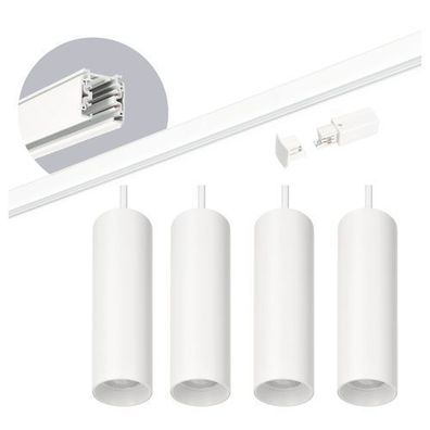 Schienensystem Komplett-Set 2m Schiene, 4x Pendelleuchte Weiß