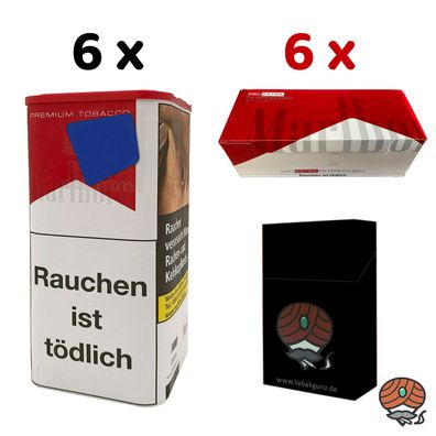 Marlboro Rot Tabak XL Dose 6x 145g, Marlboro Rot Extra Filterhülsen, Zubehör