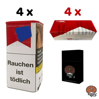 Marlboro Rot Tabak XL Dose 4x 145g, Marlboro Rot Extra Filterhülsen, Zubehör