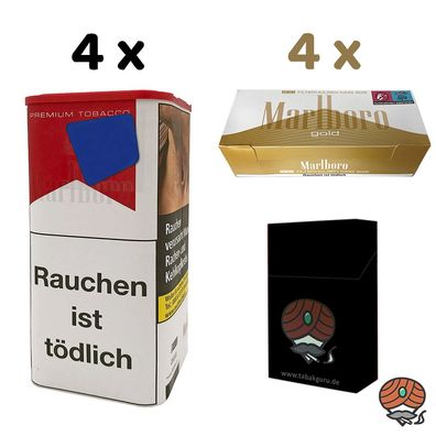 Marlboro Rot Tabak XL Dose 4x 145g, Marlboro Gold Filterhülsen, Zubehör