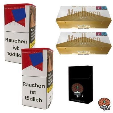 Marlboro Rot Tabak XL Dose 2x 145g, Marlboro Gold Filterhülsen, Zubehör