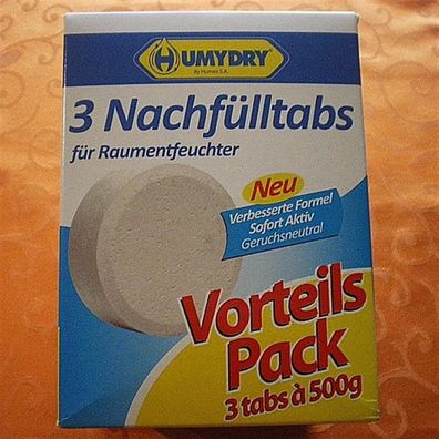 Humydry Raumentfeuchter Nachfülltabs 3 x 500g