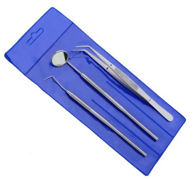 Untersuchung Set mit 4 Sonden Mundspiegel / /riff / Pinzette